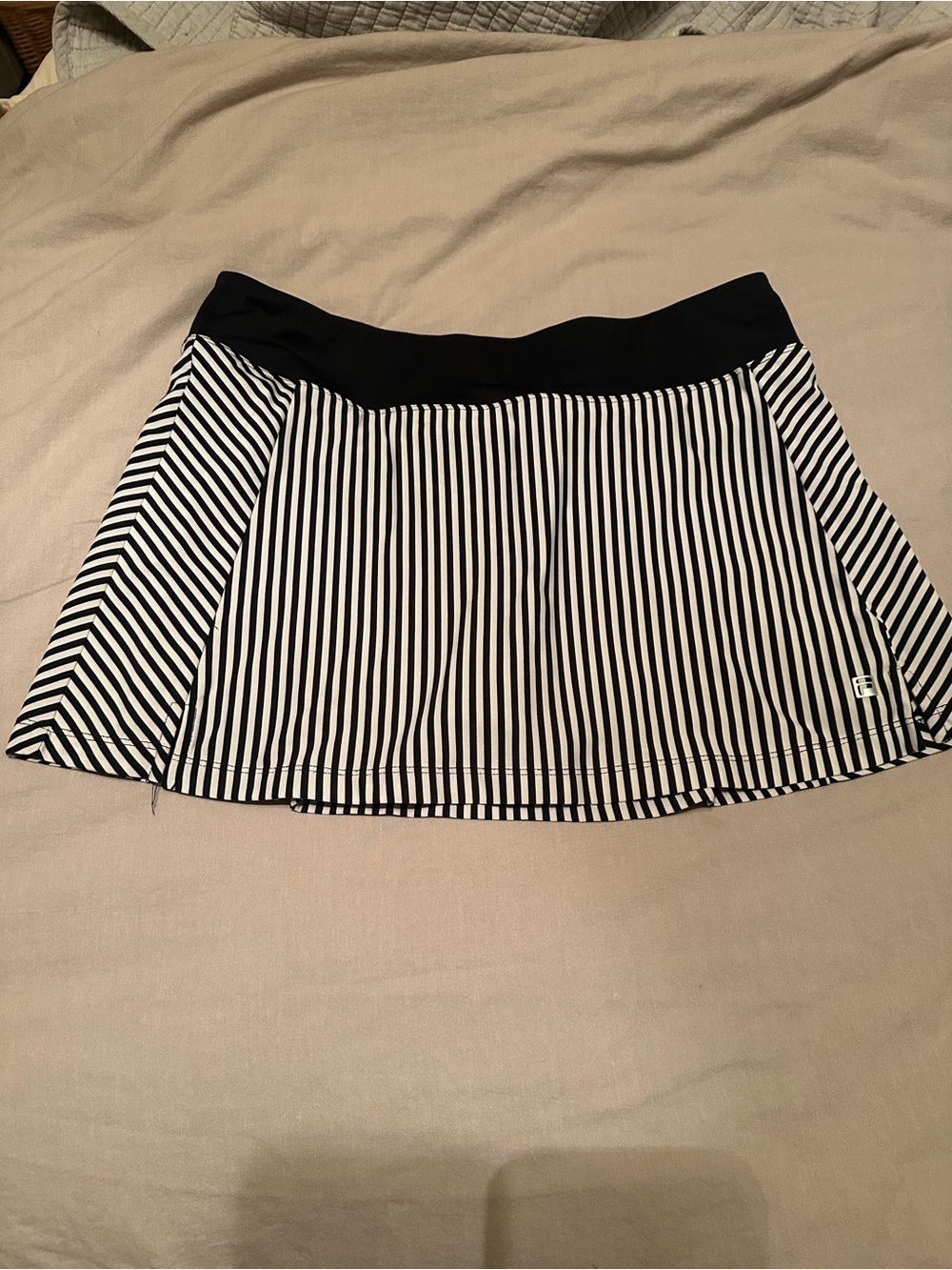 Fila Black and White Vertical Stripe tennis Skirt